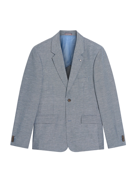 Puppytooth Linen Blend Blazer
