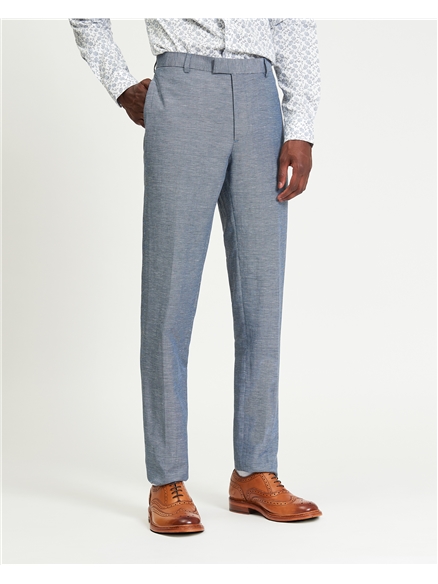Puppytooth Linen Blend Trouser