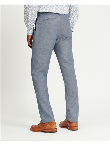Puppytooth Linen Blend Trouser