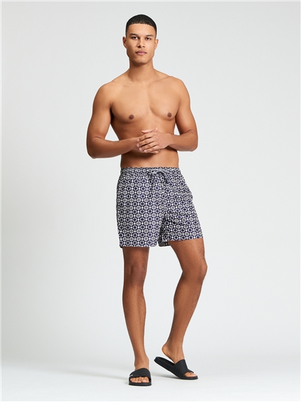 Mono Geo Swimshort in Twilight Denim