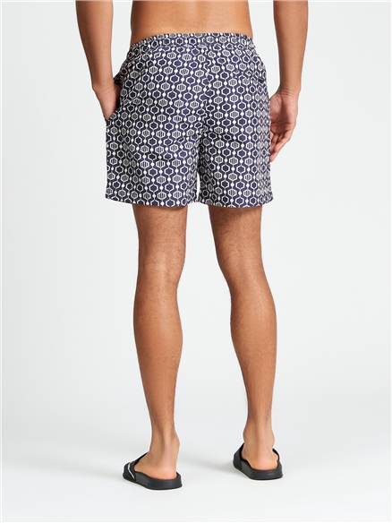 Mono Geo Swimshort in Twilight Denim