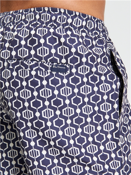 Mono Geo Swimshort in Twilight Denim