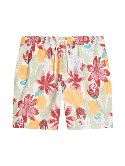 Cactus Print Swimshort in Ivory