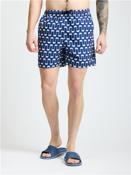 Resort Geo Swim Short in Dark Navy
