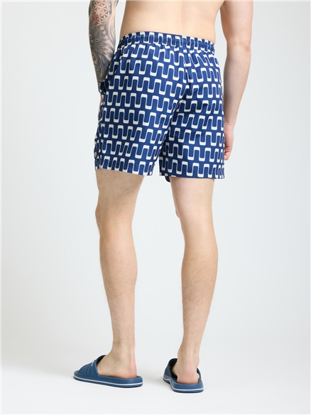 Resort Geo Swim Short in Dark Navy