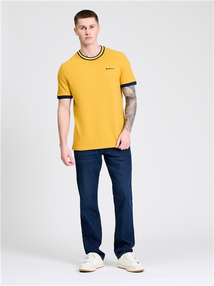 Pique Ringer Tee in Butterscotch