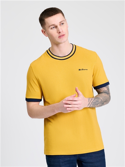 Pique Ringer Tee in Butterscotch