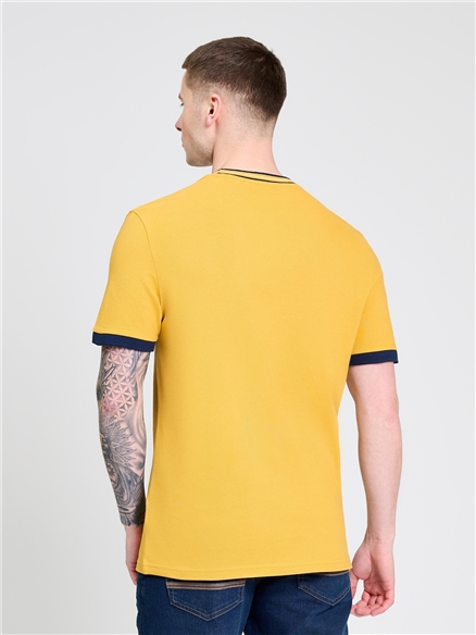 Pique Ringer Tee in Butterscotch
