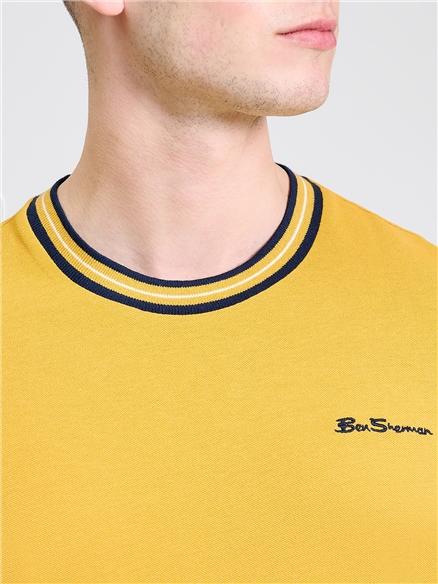 Pique Ringer Tee in Butterscotch