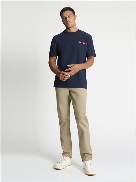 Pique Pocket Tee in Dark Navy