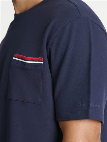 Pique Pocket Tee in Dark Navy