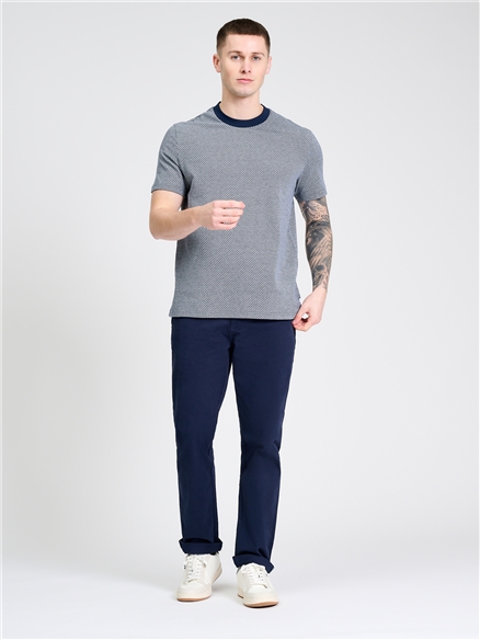 Geo Tee in Dark Navy