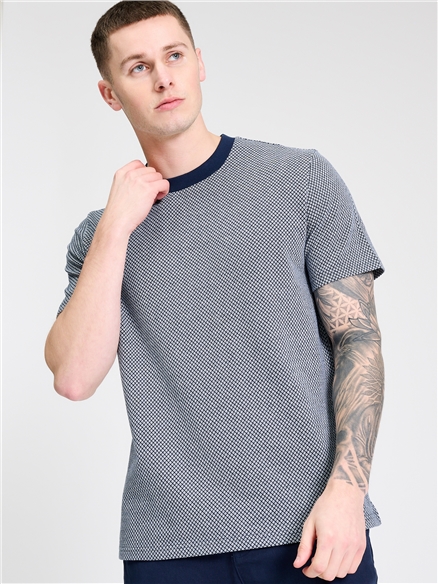 Geo Tee in Dark Navy