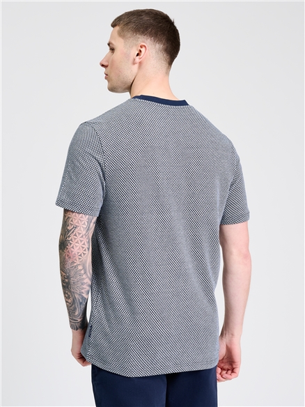 Geo Tee in Dark Navy