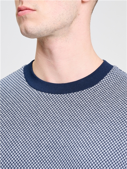 Geo Tee in Dark Navy
