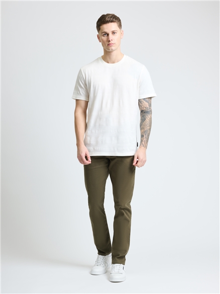 Textured Stripe Tee in Ivory