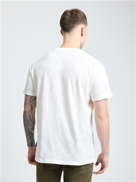 Textured Stripe Tee in Ivory