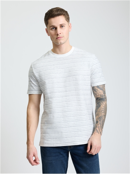Wave Stripe Tee in Ivory