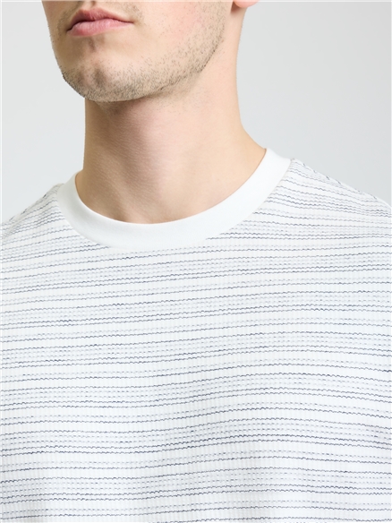 Wave Stripe Tee in Ivory