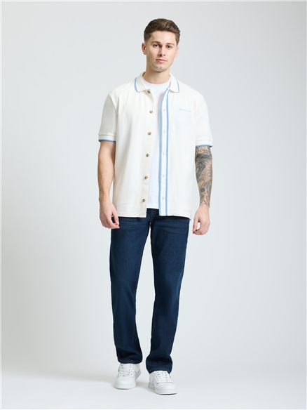 Contrast Tipping Shirt in Snow White