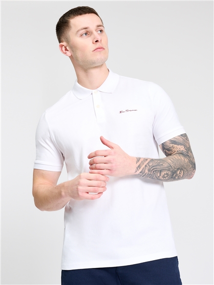 Non Tipped Polo in White