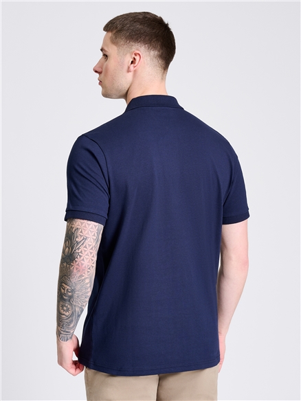 Non Tipped Polo in Dark Navy