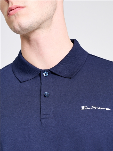 Non Tipped Polo in Dark Navy