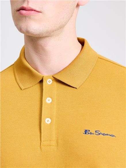 Stripe Cuff Polo in Butterscotch