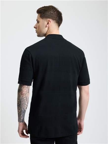 Textured Stripe Shirt in Black