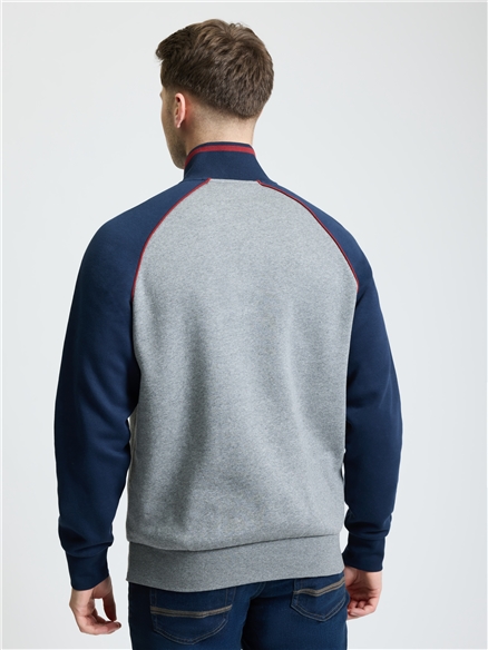 Cut & Sew Quarter Zip in Grey Marl