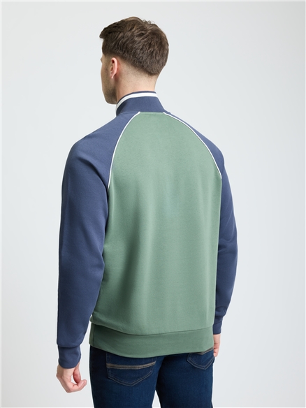 Cut & Sew Quarter Zip in Pale Khaki