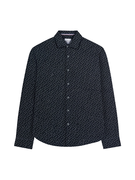 Stretch Printed Micro Paisley in Black