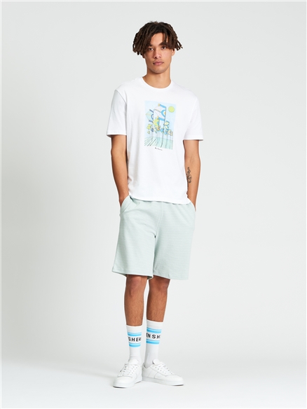 Tri Colour Textured Short in MINT