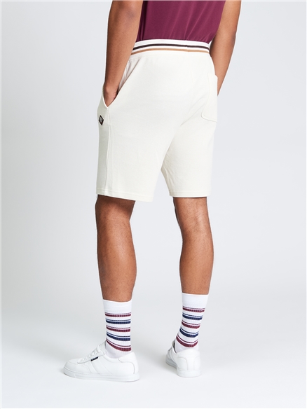 Textured Sweat Short in Oyster White