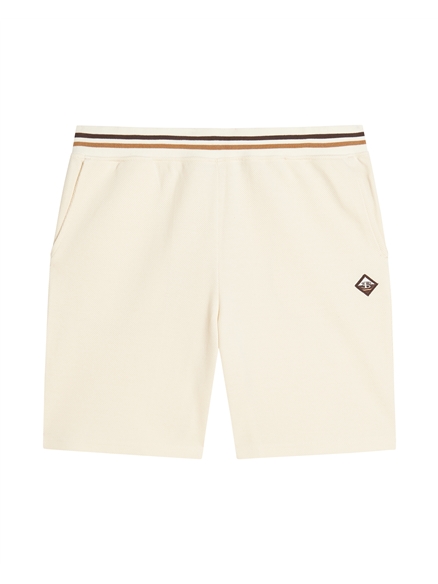 Textured Sweat Short in Oyster White