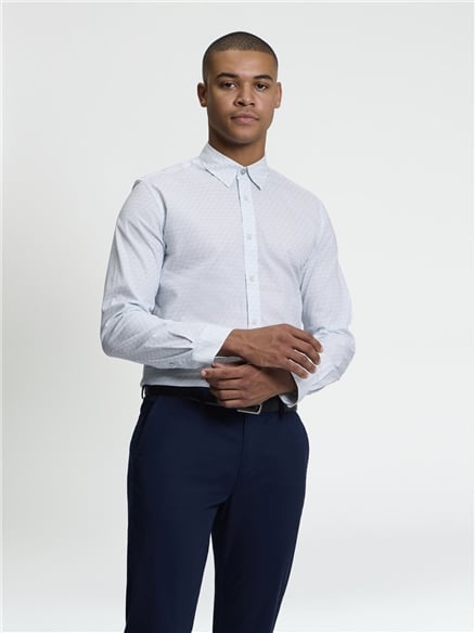Long Sleeve Optic Geo Print Shirt
