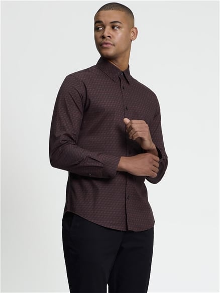 Long Sleeve Optic Geo Print Shirt