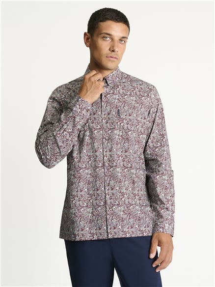 Long Sleeve Paisley Print Shirt