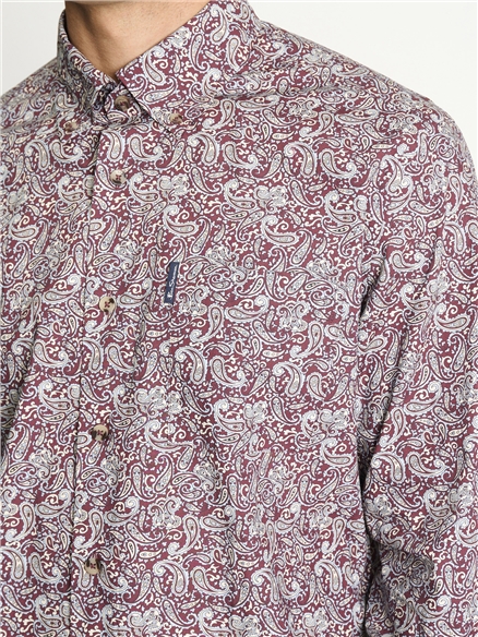Long Sleeve Paisley Print Shirt