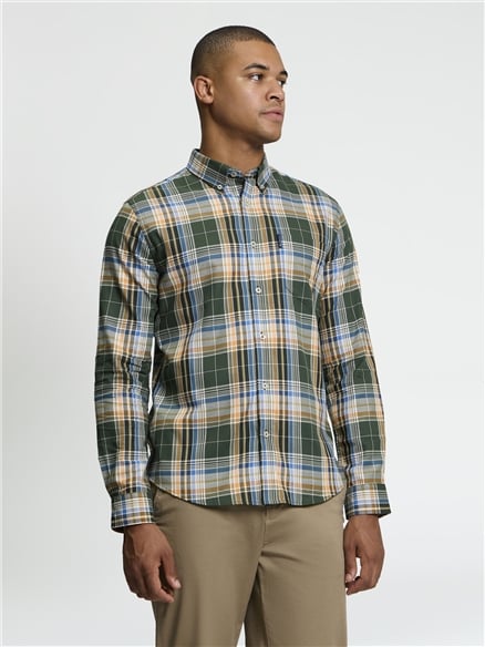 Long Sleeve Twill Check Shirt