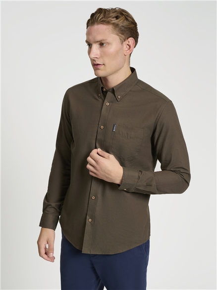 Plain Brushed Flannel Shirt in Camouflage