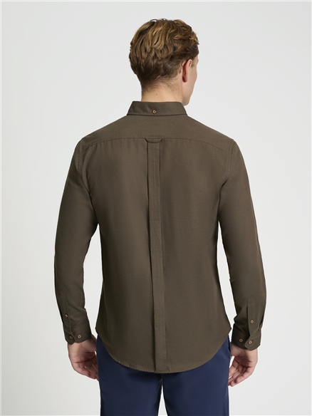 Plain Brushed Flannel Shirt in Camouflage