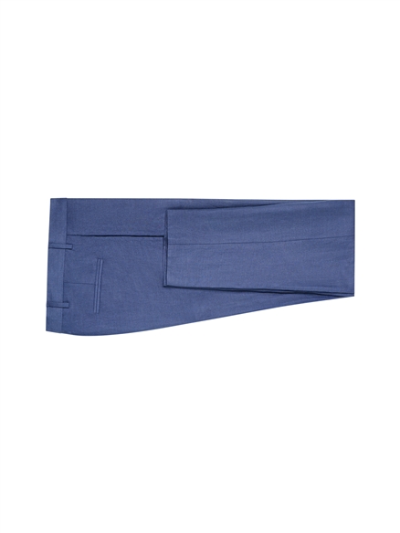 Textured Linen Blend Trousers in Blue