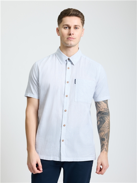 Short Sleeve Ticking Stripe Shirt