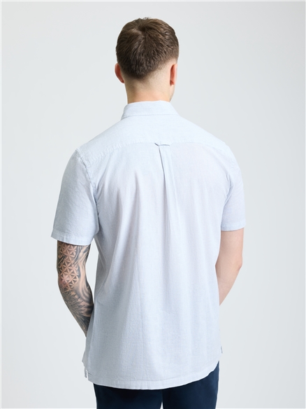 Short Sleeve Ticking Stripe Shirt in Glacier