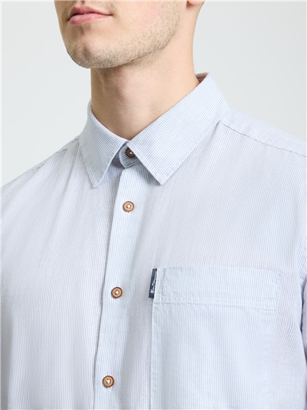 Short Sleeve Ticking Stripe Shirt in Glacier