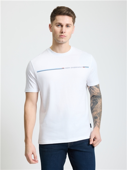 Core Stripe Tee in White