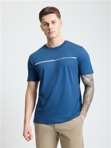 Core Stripe Tee in Indigo