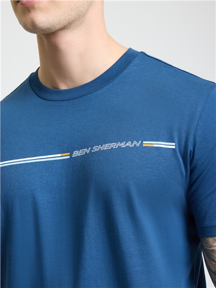 Core Stripe Tee in Indigo