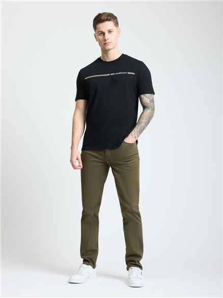 Core Stripe Tee in Black